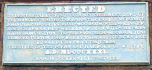 Plaque on Whitby harbour lighthouse